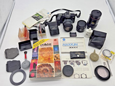 Minolta Maxxum 3000i 35MM SLR Camera W/ Cokin Creative Filter System  Lenses