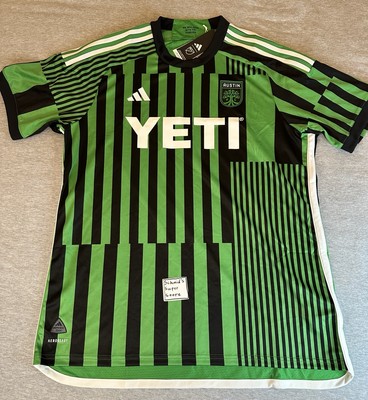 Adidas Austin FC Authentic Home Soccer Jersey Black Green Men's Size XS HI1836
