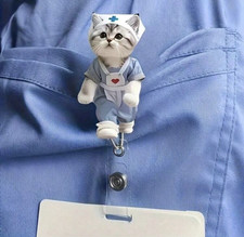 2D Flat Retractable Badge/ID Holder Medical Students, Nurses, Doctors - New