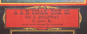 Antique A&R CIGAR BOX St Louis Mo CALENDAR SIGN 8442 Lithograph Print USA