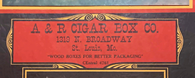 Antique A&R CIGAR BOX St Louis Mo CALENDAR SIGN 8442 Lithograph Print USA