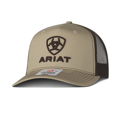 A300097808 Ariat Men's 3D Logo Embroidered Snap Back Cap - Tan NEW