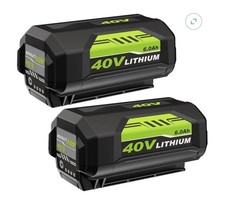 2-Pack 40V 6.0Ah Batteries for Ryobi Power Tools Lithium Ion OP40601 OP40602