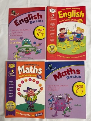 KS1 Maths English Workbooks Home Learning & Basics Bundle Revision Age 6 7 New