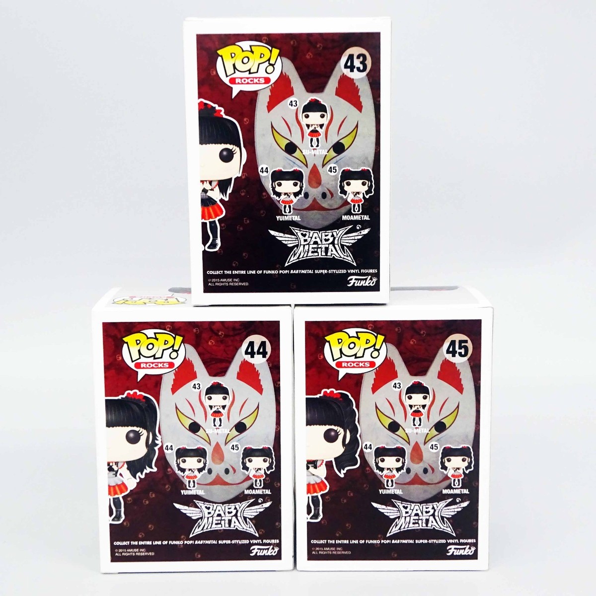 FUNKO POP! ROCKS BABYMETAL SU #43 YUI #44 MOA #45 SET OF 3 Vinyl
