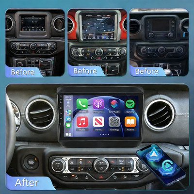 9'' For Jeep Wrangler JL 2018-2020 Stereo Car Radio Carplay Multimedia GPS Screen