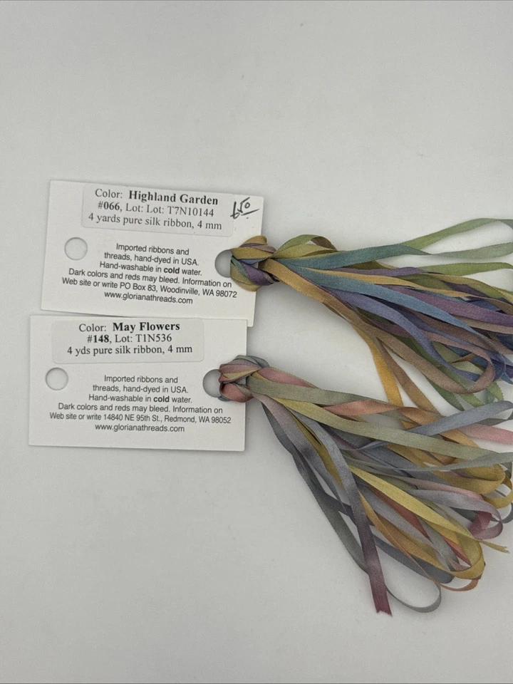 Gloriana silks Hand Dyed Ribbon Floss Lot Of 10 Assorted Multicolored Threads - Image 3 of 4