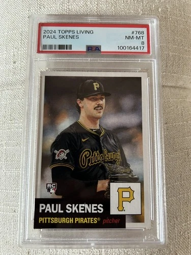 2024 Topps Living Set #768 Paul Skenes PSA 8 Pirates Rookie RC