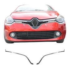 Kühlergrill Leisten Grillleisten für Renault Clio 2012-2019 Edelstahl Silber 2x