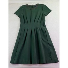 Madewell women's short sleeve Pleated knit mini Dress in olive green size 2
