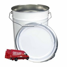 20 Litre Metal Pail with Lid Plain Interior- For Storing & Transporting Liquids