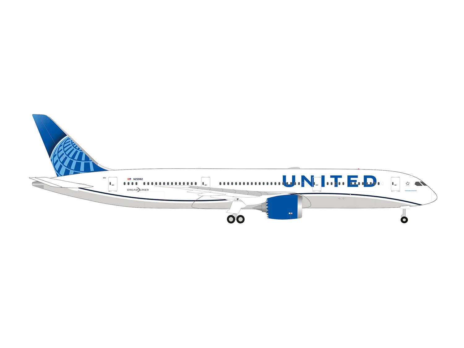 Herpa 538329 Boeing 787-9 Dreamliner United Airlines N25982 (1:500)