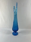 VINTAGE FENTON COLONIAL BLUE 21" SWUNG VASE 1965-77