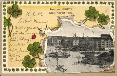 Passepartout Ak Hannover, Ernst August Platz, Kleeblätter - 11595631