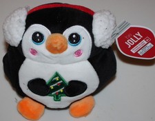 Be Jolly Plush Penguin Round Character Kids 3 Black  White Christmas Tree Cute