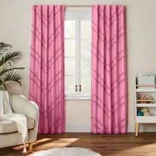 42"W x 84"L Chevron Clip Dotted Sheer Overlay Kids' Blackout Window Curtain