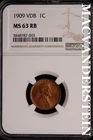 1909 VDB Lincoln Wheat Cent - NGC MS 63 RB - Scarce  No Reserve  #SLK599