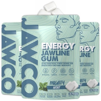 JAWCO Ultratough Jawline Energy Chewing Gum | Get a Stronger, Squarer Jawline...