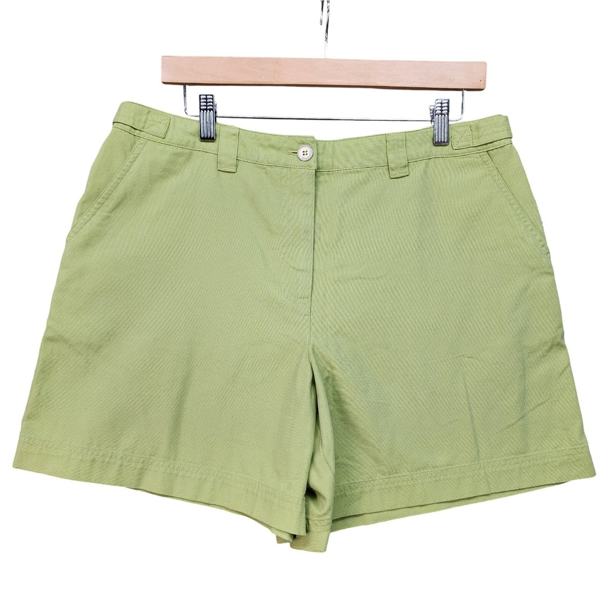 NWT Jones New York Shorts Women Size 14P Green Bermuda Chino