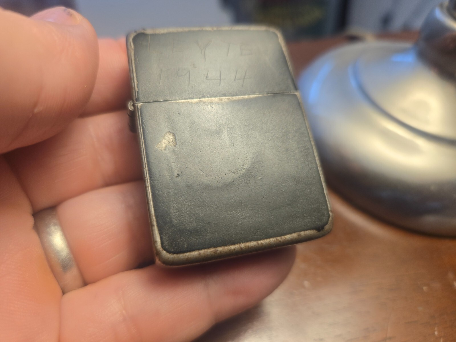 Vintage WWII Park Sherman Lighter Black LEYTE 1944  Military Trench