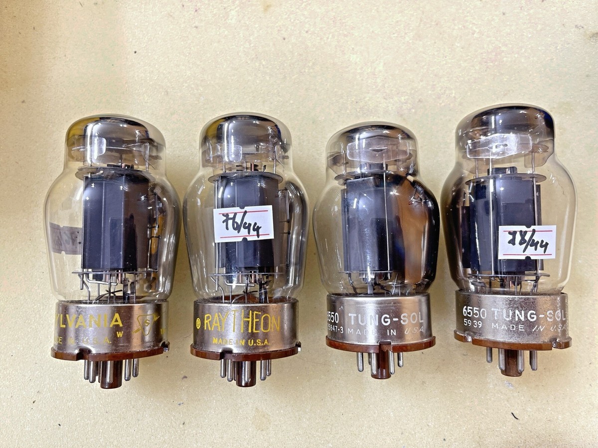 Tungsol 6550 KT88 Solid Black Plate 3D getter NOS Tested Matched