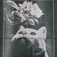 Bead Embroidery Kit Cat DIY Craft Kit Stamped Embroidery Needlepoint sl-2019