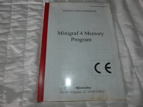 Alphamachine Minigraf 4 Underpinner Memory Program A4 size Comprehensive instruc