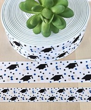 7/8 1.5" 1 YD Graduation Grosgrain Ribbon Grad Hats Diplomas Congrats Grad