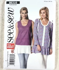 See & Sew B6310 Yes! It's Easy Dresses Xsm Sml Med Lrg Xlg Xxl