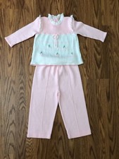 Sears Winnie The pooh Girls Pink Sweater knit 2 pc. Outfit size L 26-31 lbs.