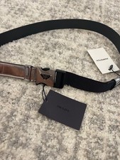 Men’s Prada triangle two-tone belt