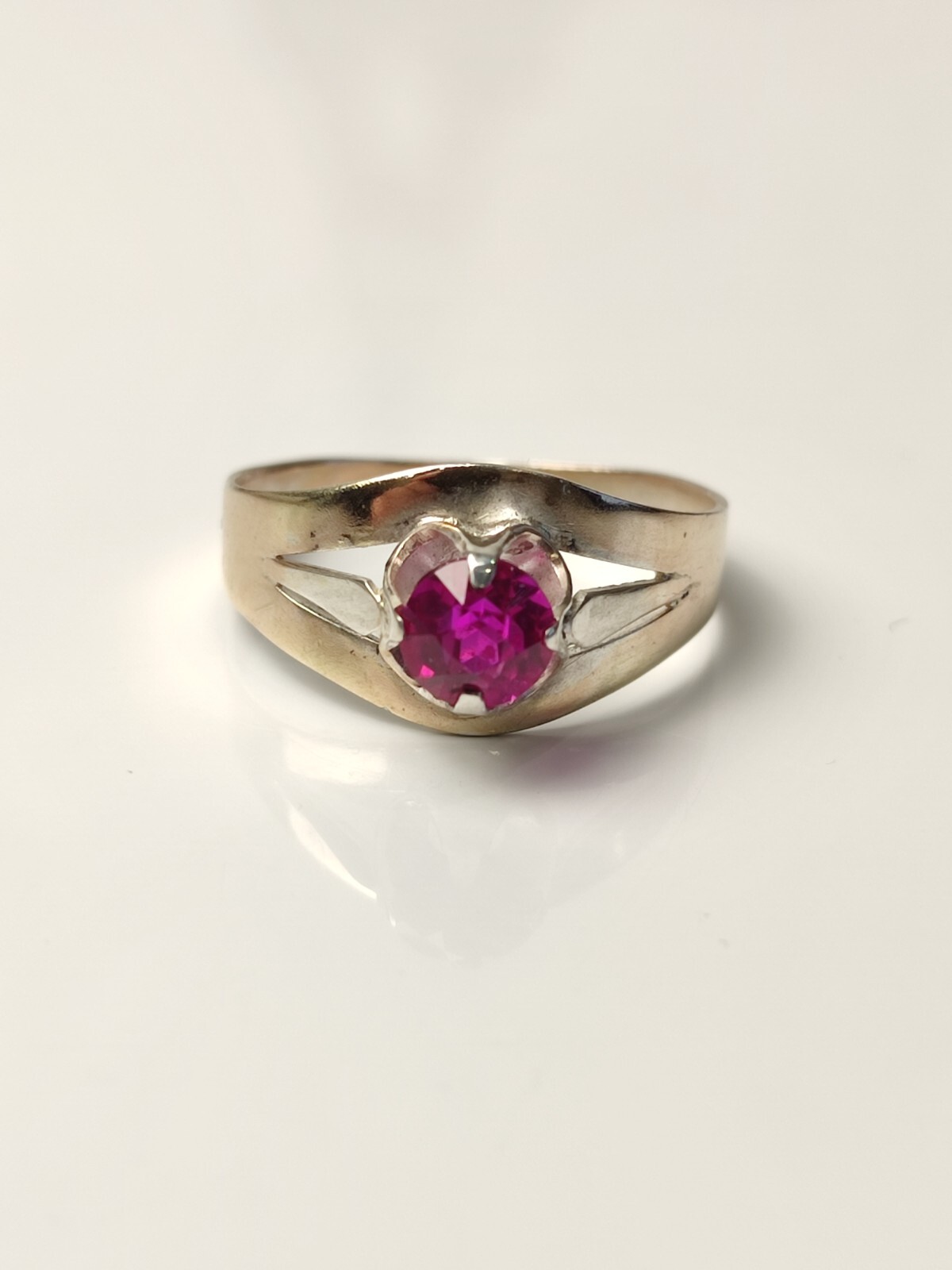 Ruby Ring Silver Soviet 875 Sterling Silver Ussr … - image 3