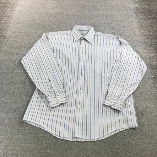 Liberty Of London Shirt Mens Medium 15.5 Button Up Blue White Stripe - Picture 2 of 8
