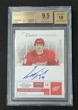 2011-12 Panini Contenders #216 Gustav Nyquist Rookie Autograph BGS 9.5 GEM Mint