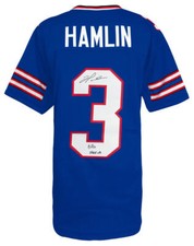 Damar Hamlin Signed Blue Custom Football Jersey w/Bills Mafia - (SCHWARTZ COA)