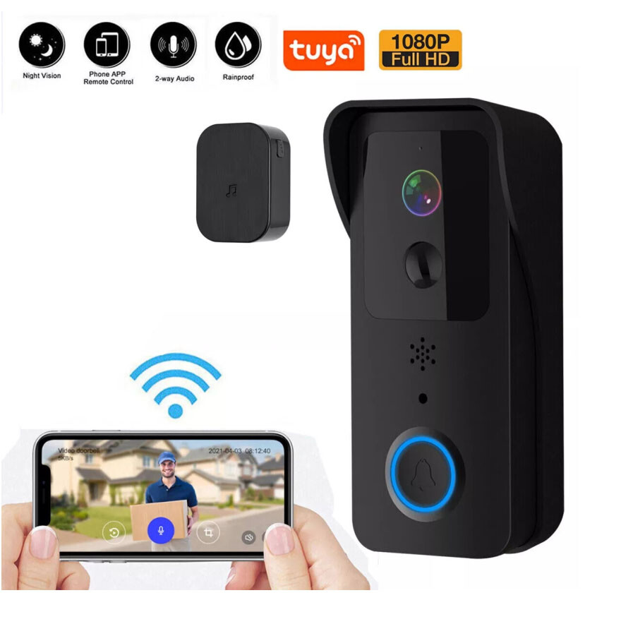Wireless Doorbell Phone Video Door Bell Ring WiFi Smart Intercom Security Camera-image