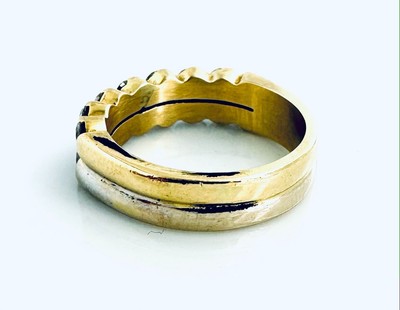Bague Double Alliance Or 18 Carats Avec Diamants 1,40 Carat - Taille 53, Occasion