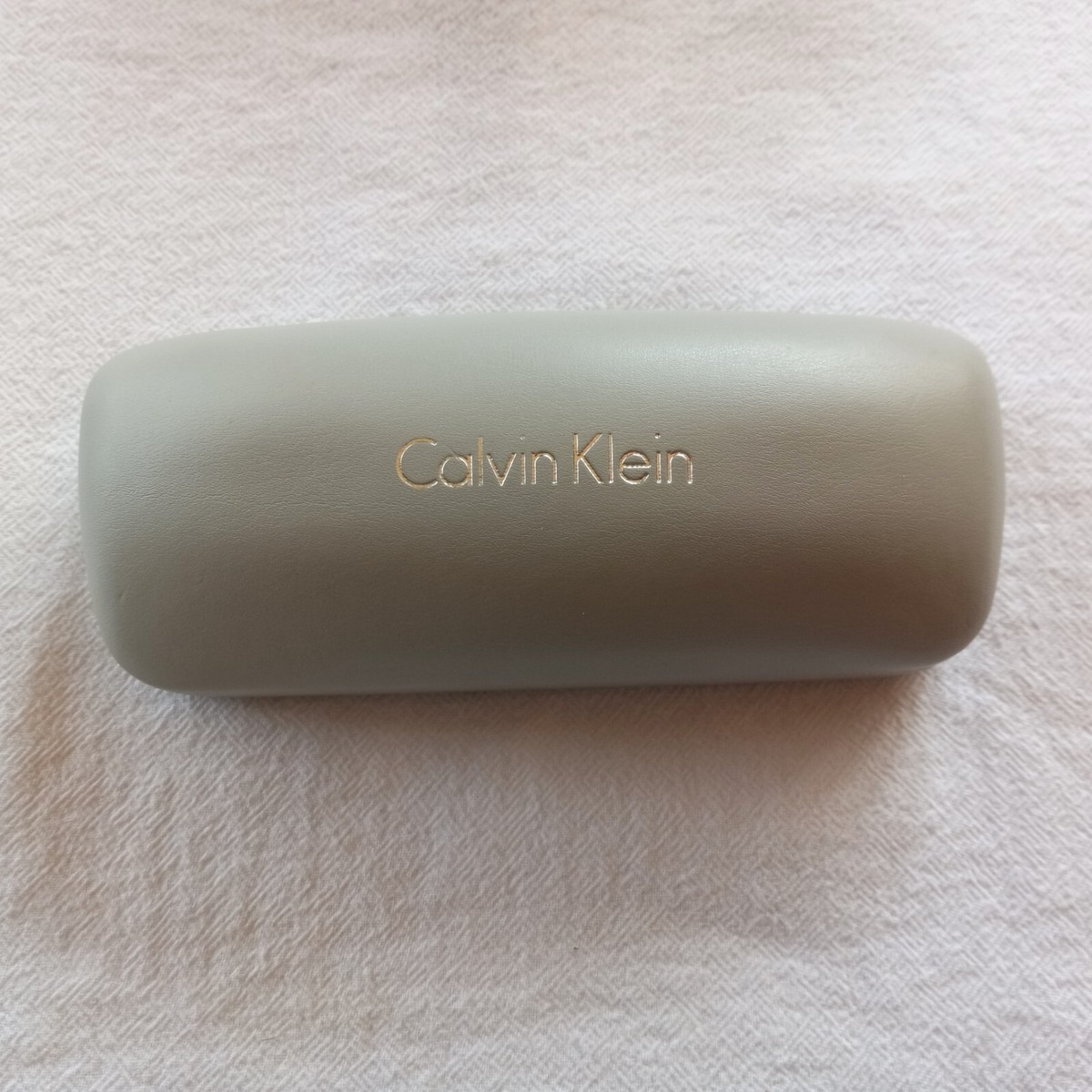 Calvin Klein Logo Hard Clam Gray Shell Eyeglasses Glasses Case