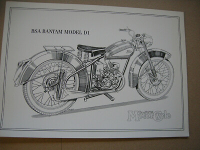 Print of BSA Bantam D1 plunger from The classic Motor Cycle. Size A4
