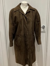 Max & Co Trends Coat Size 10 Uk Super Soft Trench Brown Suede Jacket Classic