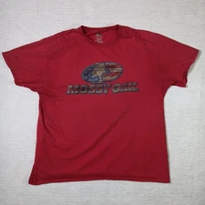 Mossy Oak Shirt Men's XL Red USA Graphic Hunting Outdoor Workwear 