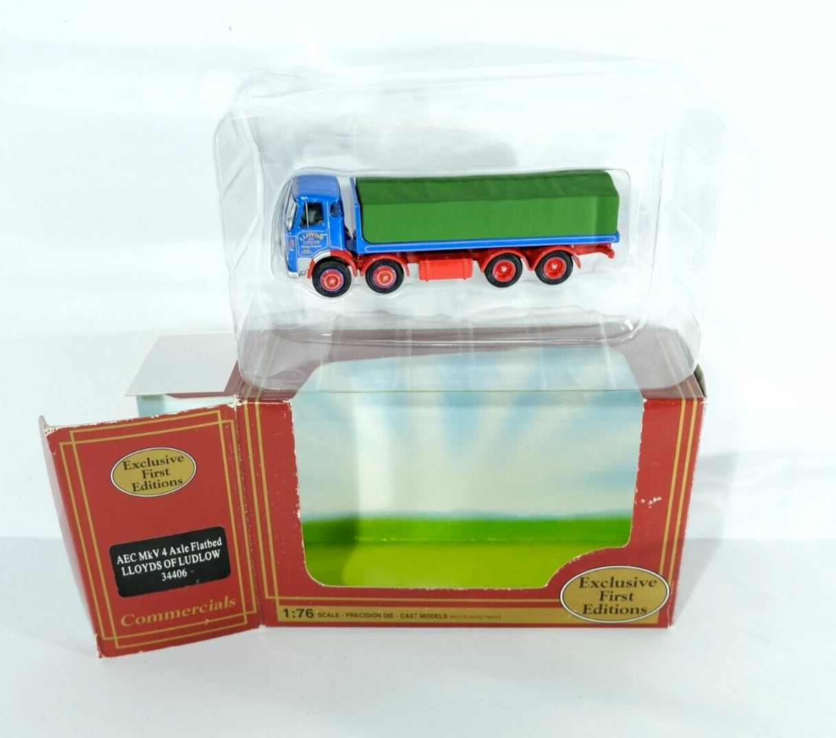 EFE 1/76 scale 34406 AEC MkV 4 Axle Flatbed  Lloyds Of Ludlow Blue Green Red T1