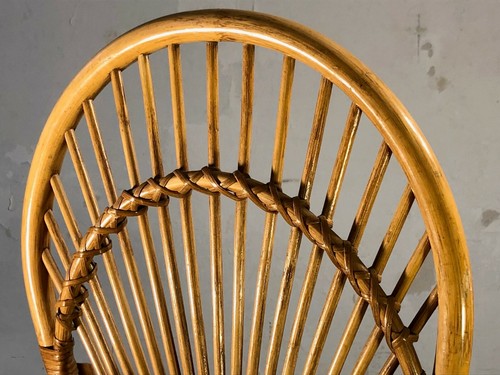 1960-1970 4 CHAISES BAMBOU ART POPULAIRE MODERNISTE SHABBY-CHIC Audoux-Minnet - Picture 6 of 12
