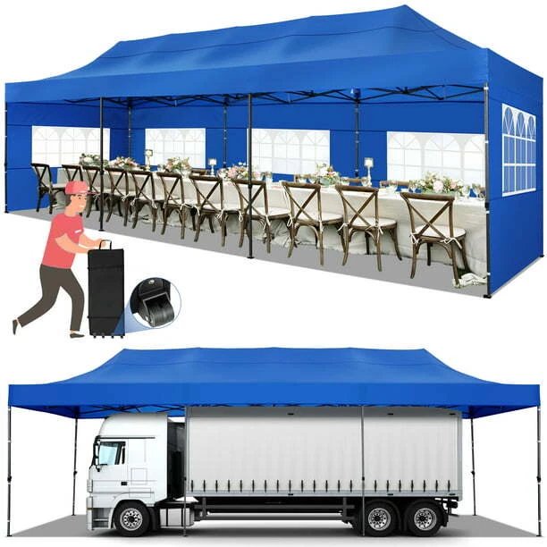 10x30ft Outdoor Gazebo Party Tent with 8 Side Walls Wedding Canopy