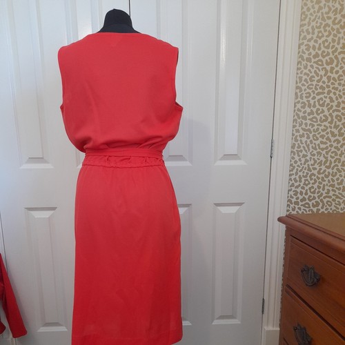 True Vintage 70s Orange Sleeveless Mod Dress Sz16 Belt/elastic Waist festival - Picture 4 of 6