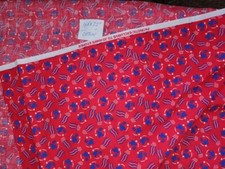 Cotton Fabric 4th of July on Red 1yd x 22"