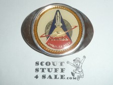Space Shuttle Columbia Mission STS-1 Apr 1981 Silver Plate Belt Buckle, NASA