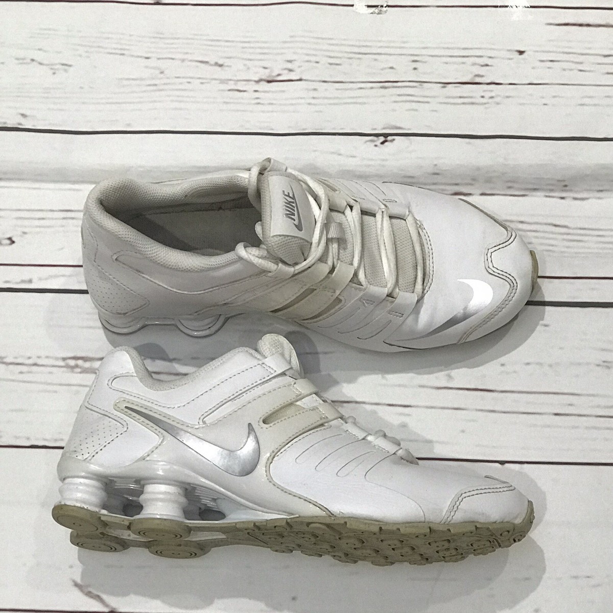 Nike Shox Current Shoes Sz 6Y GS White Silver Platinum Grey 739637