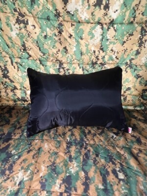 Solid Black Poncho Liner Woobie Bivy Pillow for Camping Hiking Travel
