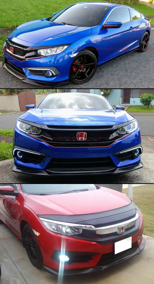 FOR 2016-2021 10TH GEN HONDA CIVIC X FC FRONT BUMPER LIP SPLITTER - JDM VER.2 - Image 3 of 4